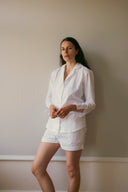 Fiona Shorts - Stone Washed Hvid