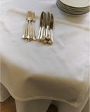 Damask Dug - Piquet Hvid