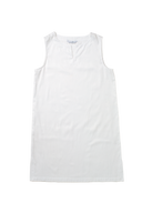 Gerda Natkjole - Satinvævet Hvid Fin Strib